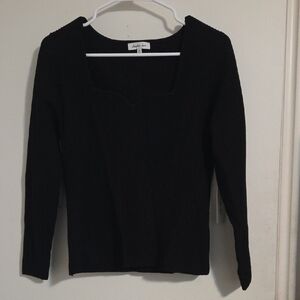 Another Love Black Ribbed Top